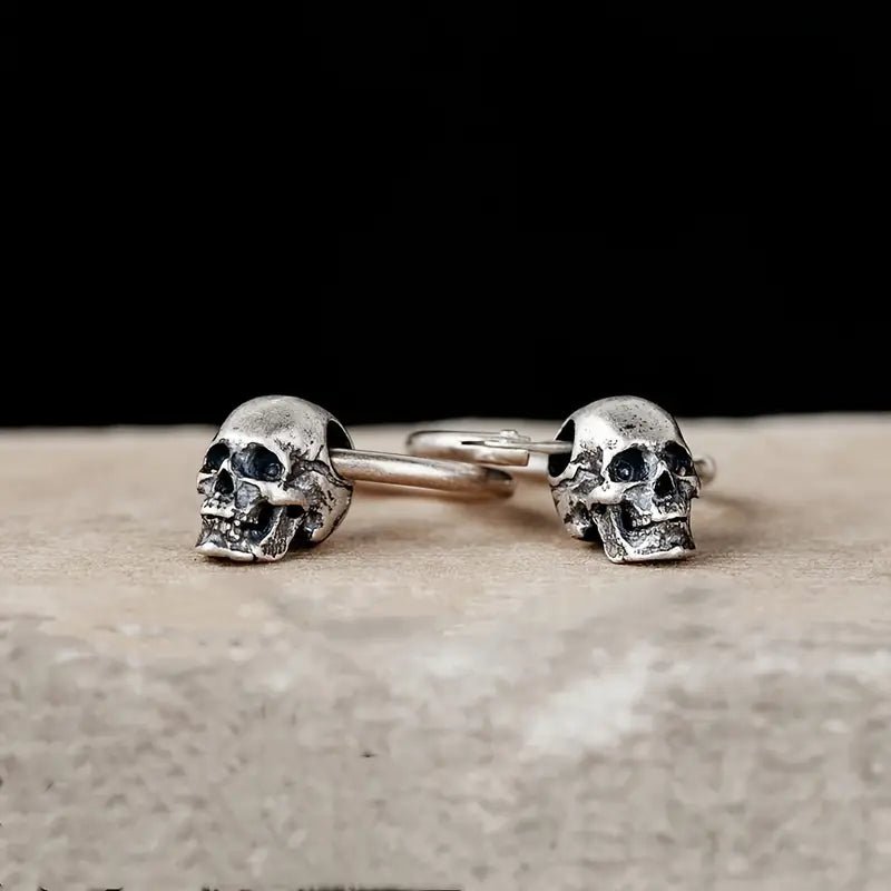 Aged Skull Bead Earrings