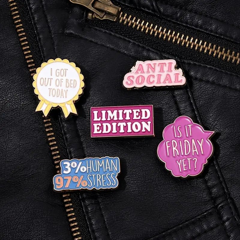 Colourful Retro 80's 90's Quotes Pin Badge